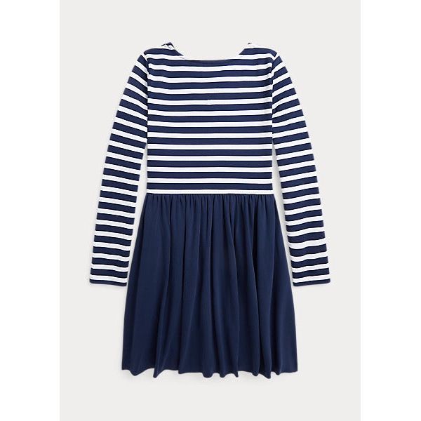 POLO RALPH LAUREN STRIPED STRETCH PONTE DRESS - Yooto