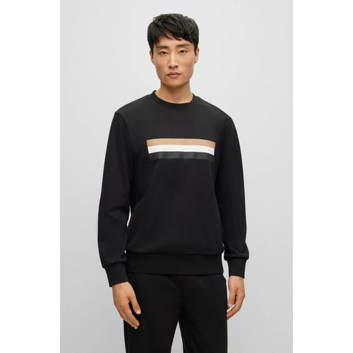 Load image into Gallery viewer, BOSS ORGANIC-COTTON RELAXED-FIT SWEATSHIRT WITH SIGNATURE STRIPE - Yooto
