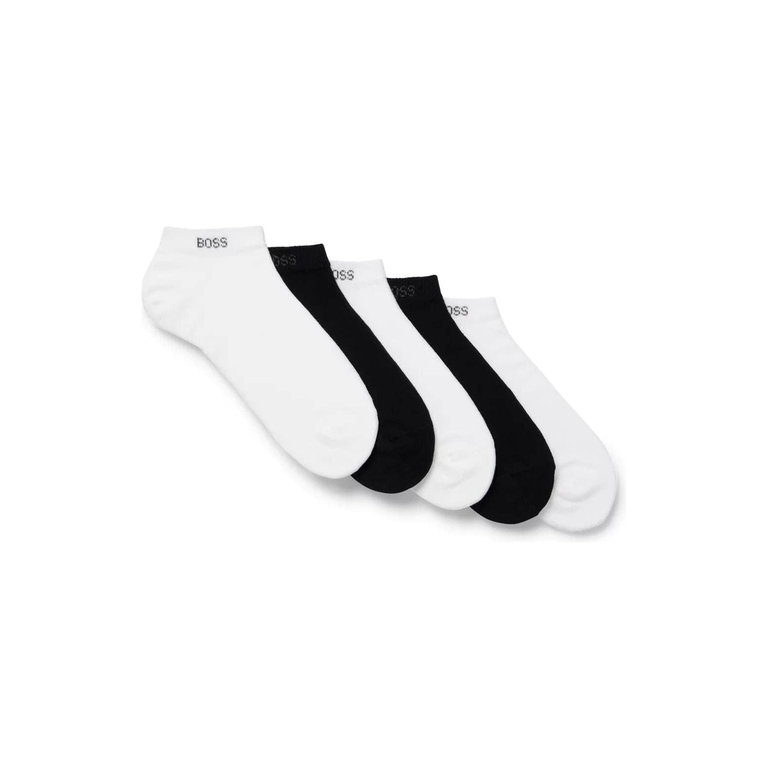 BOSS FIVE-PACK OF ANKLE SOCKS IN A COTTON BLEND - Yooto