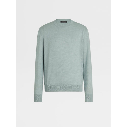Load image into Gallery viewer, Brown Faded Silk Cashmere and Linen Knit Crewneck - Yooto
