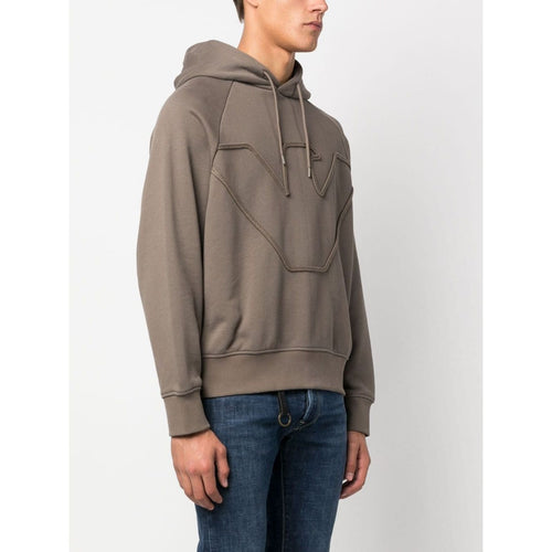 Load image into Gallery viewer, EMPORIO ARMANI OVER-FIT SWEATSHIRT IN HEAVY JERSEY WITH HOOD AND MAXI RAISED ROPE-EFFECT EMBROIDERY - Yooto
