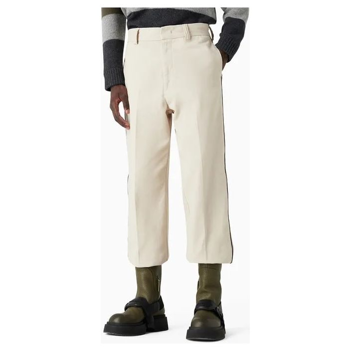 EMPORIO ARMANI BRUSHED COTTON TROUSERS WITH TWO-TONE SIDE TAPE - Yooto