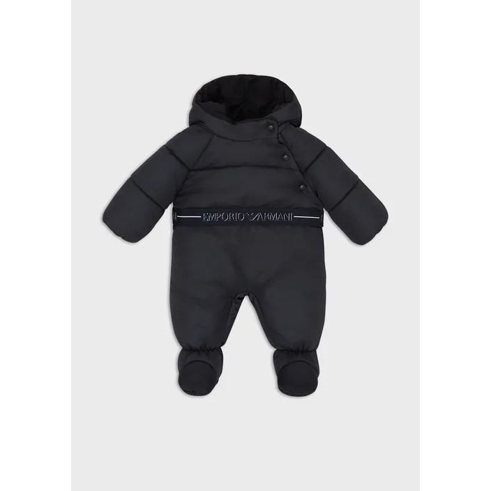EMPORIO ARMANI  KIDS HOODED, PADDED TRACKSUIT WITH LOGO TAPE - Yooto