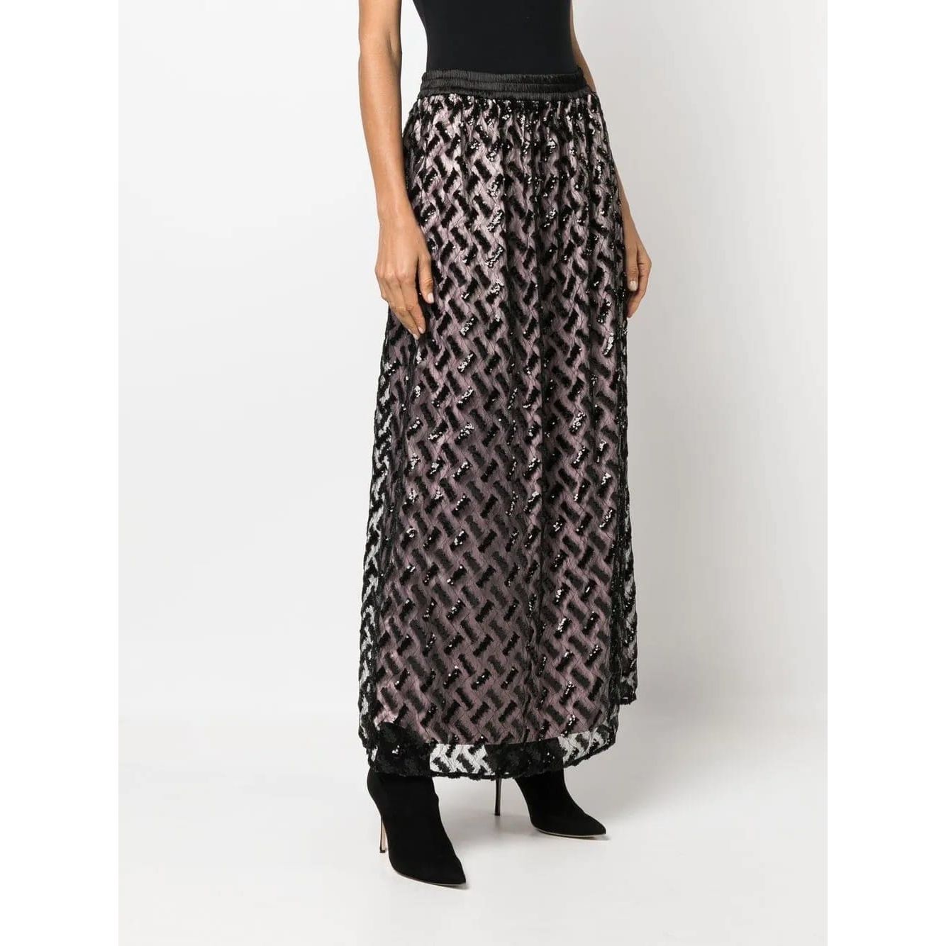 EMPORIO ARMANI LONG SKIRT WITH SEQUINS - Yooto