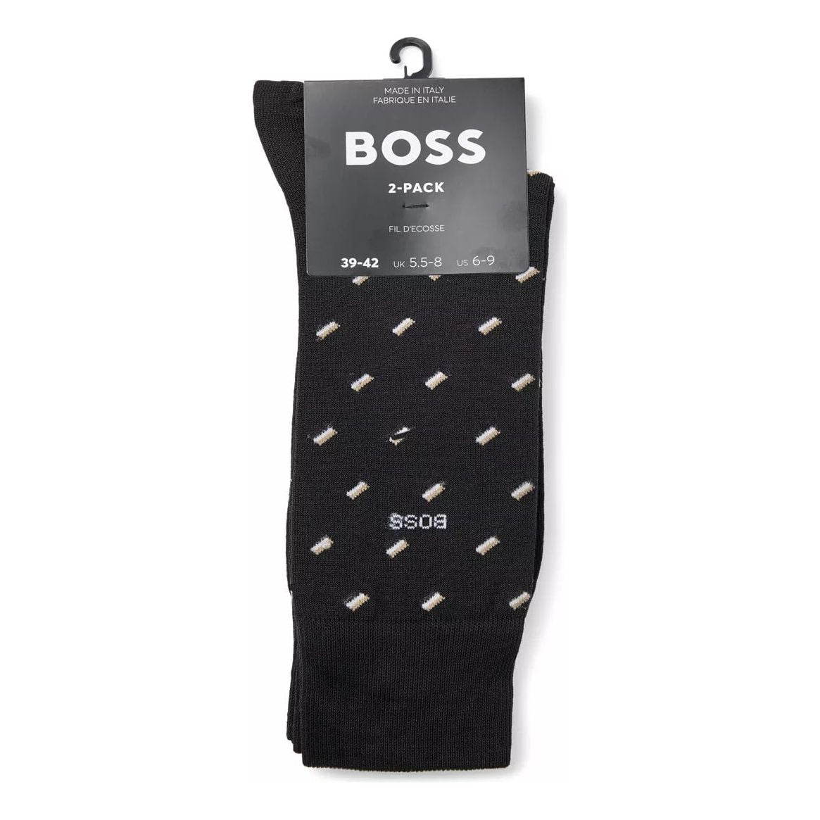 BOSS TWO-PACK OF REGULAR-LENGTH MERCERISED-COTTON-BLEND SOCKS - Yooto