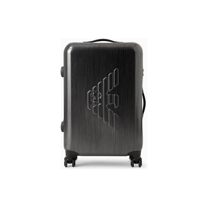 EMPORIO ARMANI ABS MEDIUM TROLLEY SUITCASE WITH OVERSIZED, EMBOSSED EAGLE - Yooto