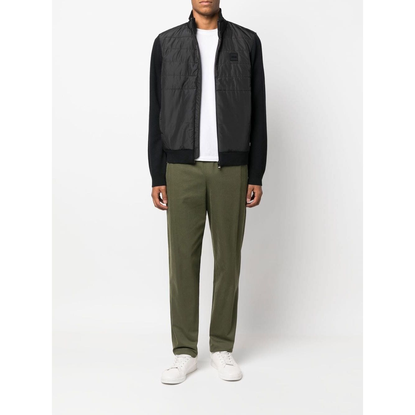 BOSS REGULAR-FIT ZIPPED JACKET IN COTTON AND VIRGIN WOOL - Yooto