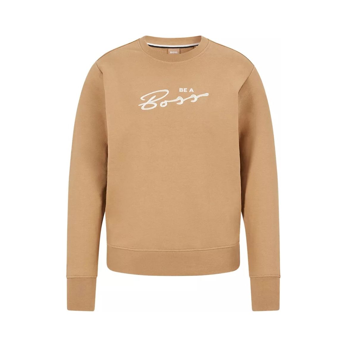 BOSS COTTON-TERRY REGULAR-FIT SWEATSHIRT WITH LOGO ARTWORK - Yooto