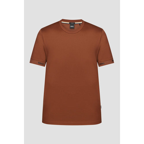 Load image into Gallery viewer, BOSS MERCERISED-COTTON REGULAR-FIT T-SHIRT WITH LOGO CUFFS - Yooto
