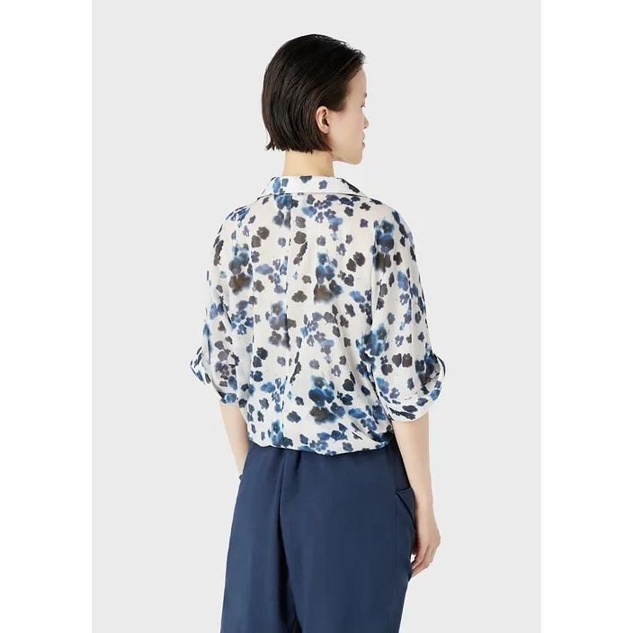 EMPORIO ARMANI MARE CAPSULE COLLECTION OVERSIZED SHIRT IN BATIK FLORAL-PRINT MUSLIN - Yooto