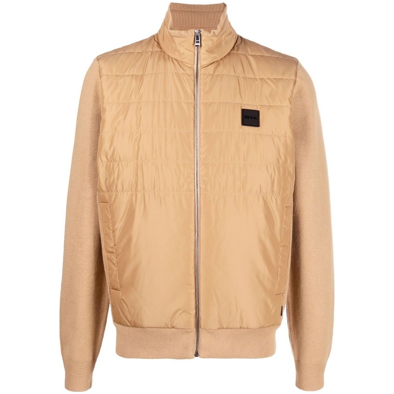 BOSS REGULAR-FIT ZIPPED JACKET IN COTTON AND VIRGIN WOOL - Yooto