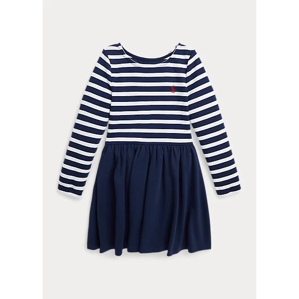 POLO RALPH LAUREN STRIPED STRETCH PONTE DRESS - Yooto