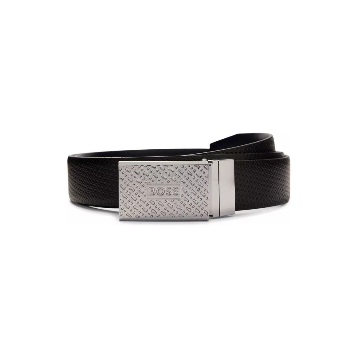 BOSS REVERSIBLE ITALIAN-LEATHER BELT WITH PIN AND PLAQUE BUCKLES - Yooto