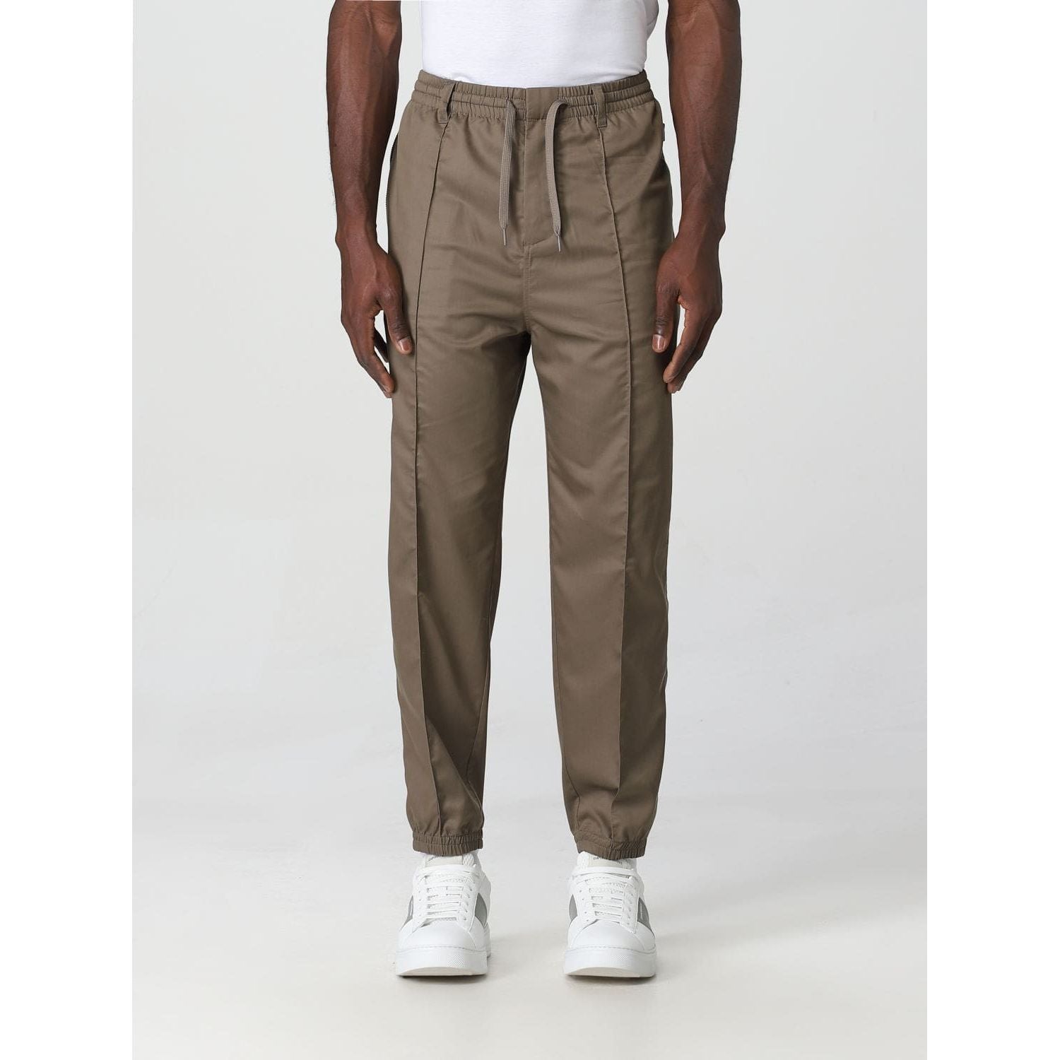 EMPORIO ARMANI DRAWSTRING TROUSERS IN LIGHTWEIGHT LYOCELL-BLEND SATIN - Yooto