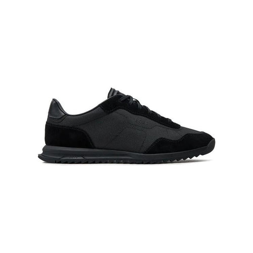 Load image into Gallery viewer, BOSS TEXTURED-FABRIC LACE-UP TRAINERS WITH SUEDE TRIMS - Yooto
