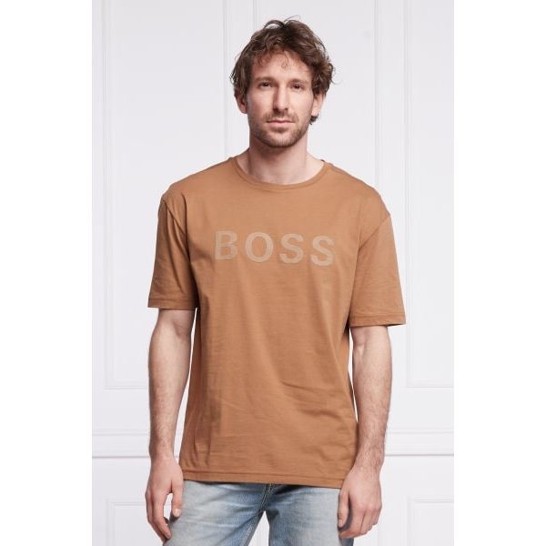 BOSS RELAXED-FIT T-SHIRT IN COTTON WITH CONTRAST LOGO - Yooto