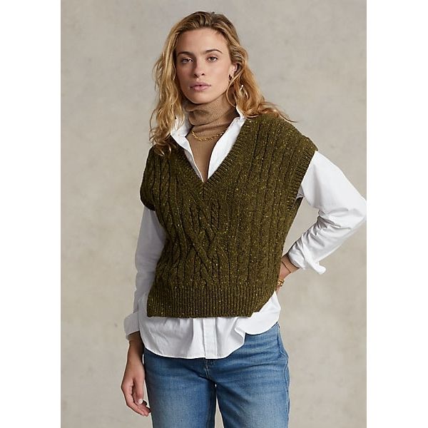 Polo Ralph Lauren Aran stitch knitted vest and V-neck - Yooto