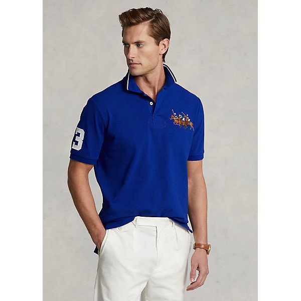 POLO RALPH LAUREN CUSTOM SLIM FIT TRIPLE-PONY POLO SHIRT - Yooto