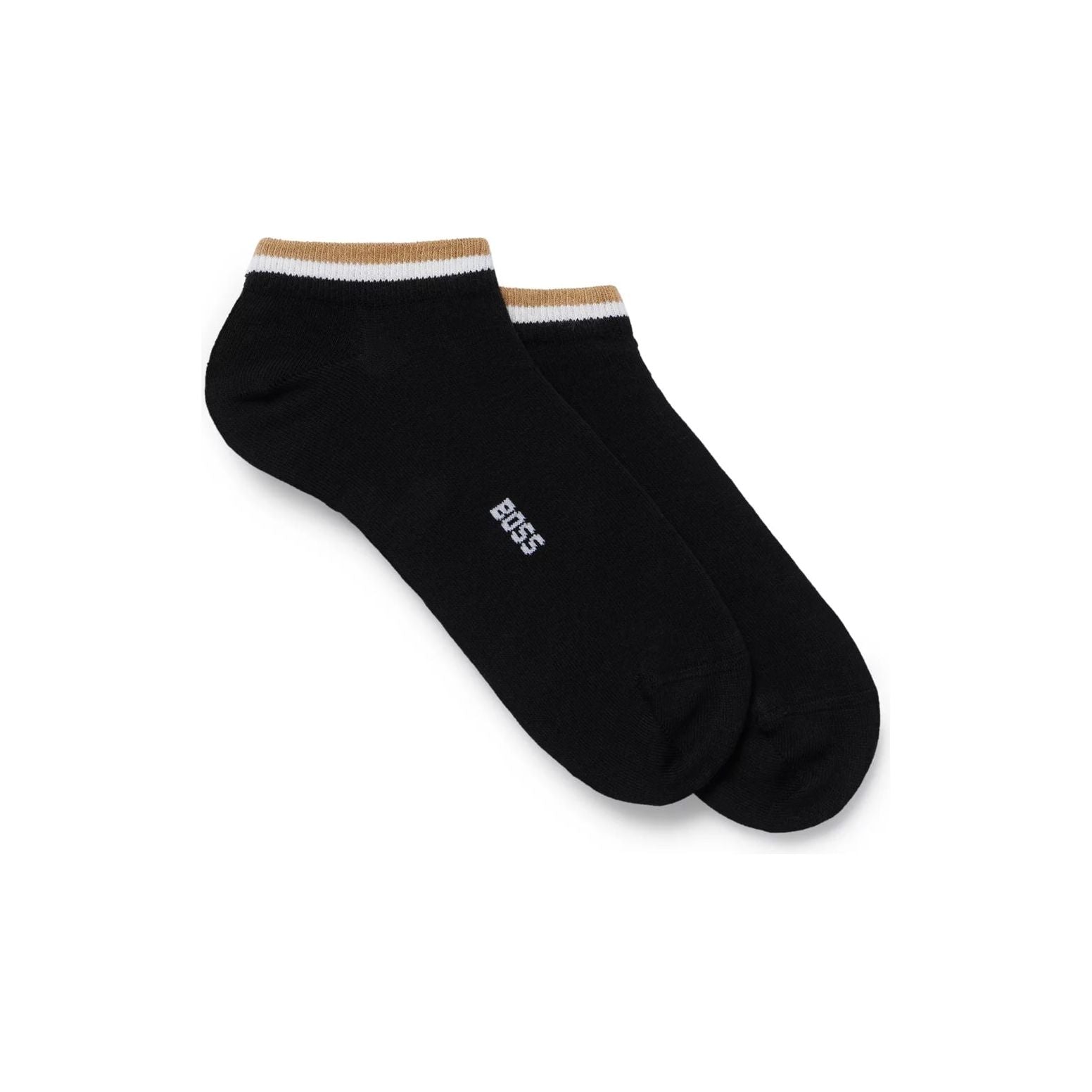 BOSS TWO-PACK OF ANKLE-LENGTH SOCKS WITH SIGNATURE STRIPE - Yooto