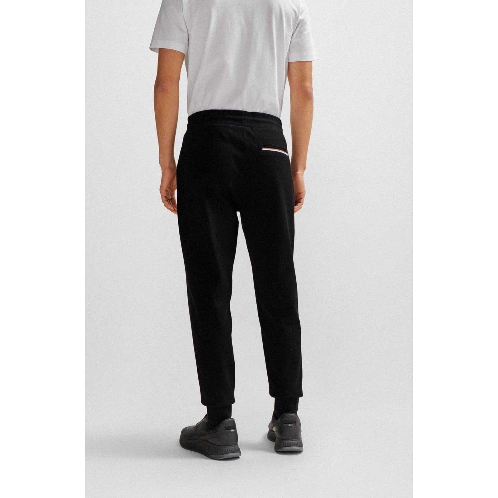BOSS COTTON-BLEND TRACKSUIT BOTTOMS WITH SIGNATURE-STRIPE TRIMS - Yooto