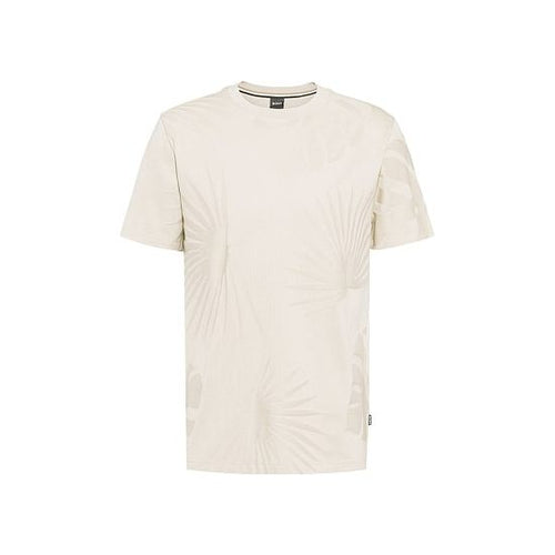 Load image into Gallery viewer, BOSS MERCERISED-COTTON T-SHIRT WITH HAWAIIAN-INSPIRED TONAL JACQUARD - Yooto
