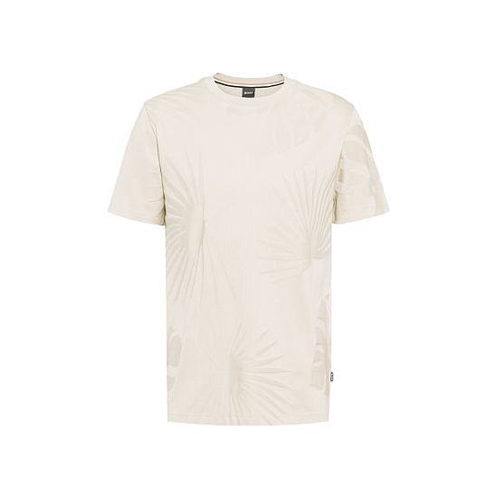 BOSS MERCERISED-COTTON T-SHIRT WITH HAWAIIAN-INSPIRED TONAL JACQUARD - Yooto