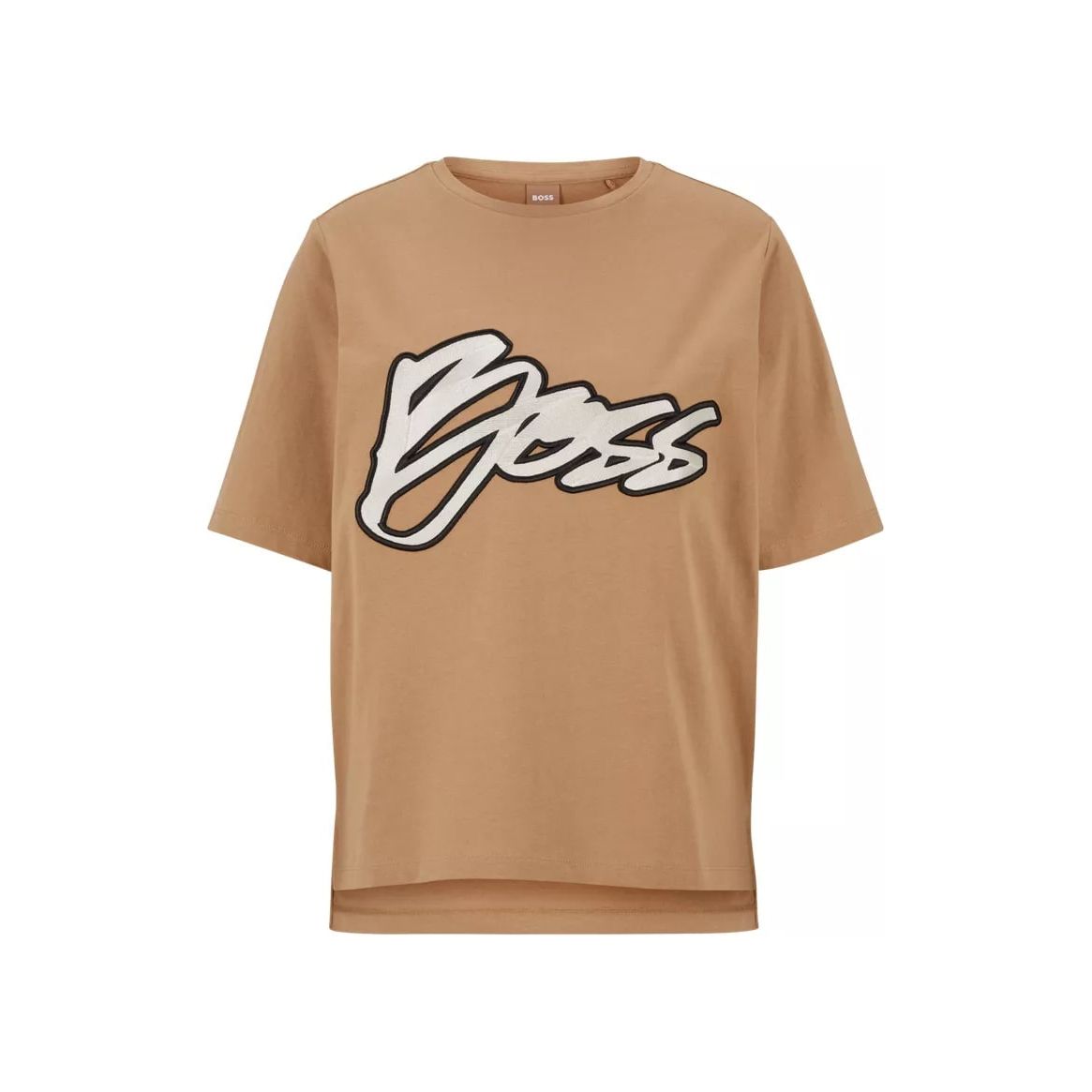 BOSS ORGANIC-COTTON T-SHIRT WITH LOGO EMBROIDERY AND SEQUINS - Yooto