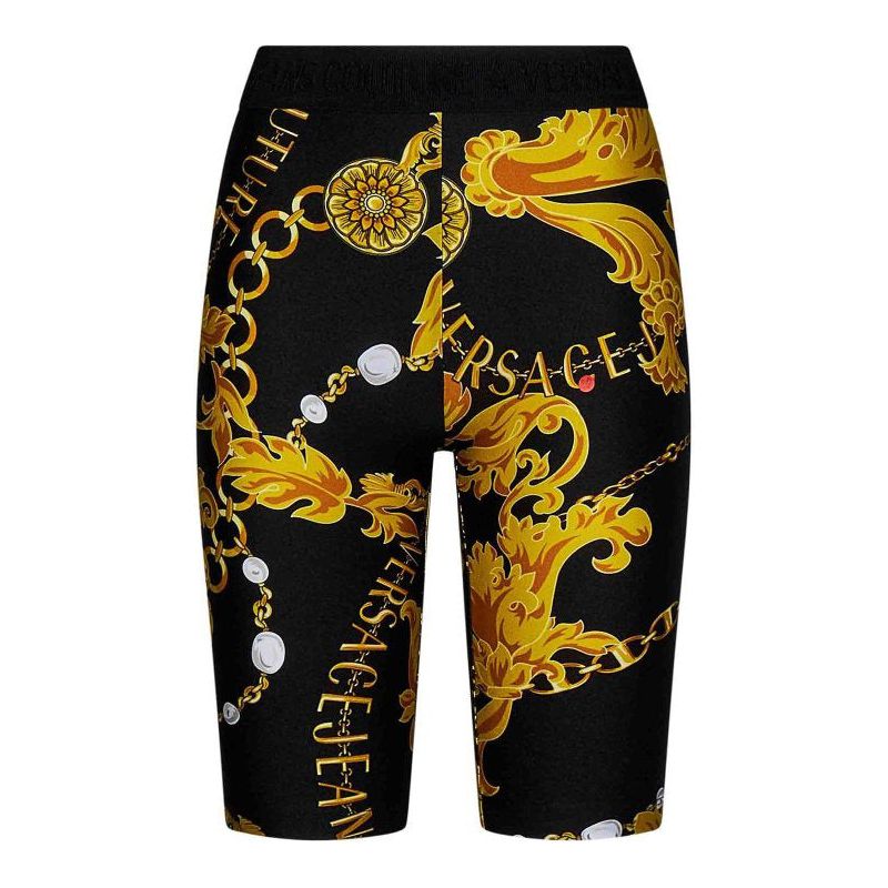 Versace Jeans Couture Black and Gold Logo Leggings