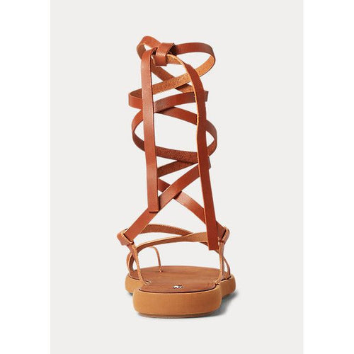 Load image into Gallery viewer, POLO RALPH LAUREN VACHETTA LEATHER LACE-UP SANDAL - Yooto
