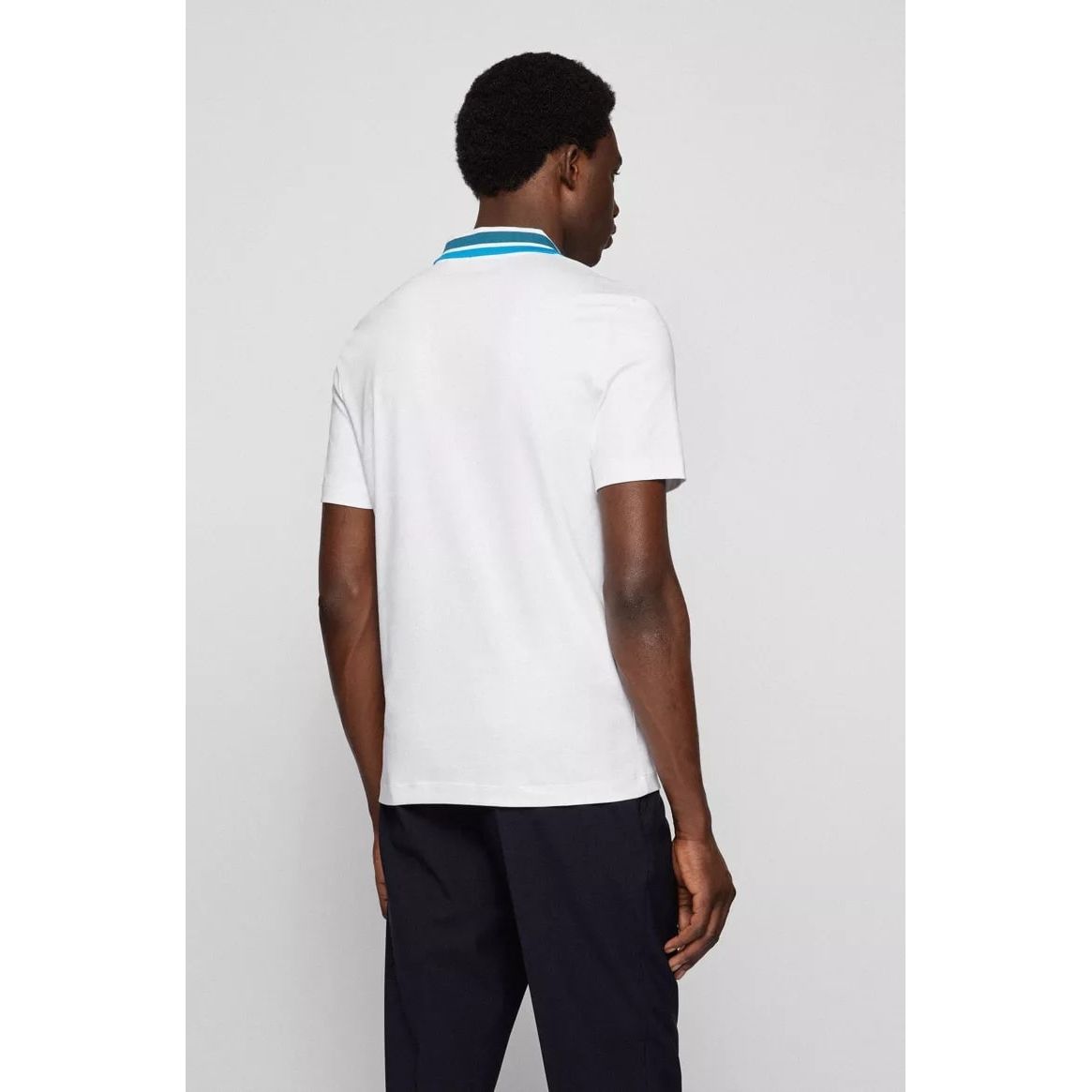 BOSS INTERLOCK-COTTON SLIM-FIT POLO SHIRT WITH PRINTED LOGO - Yooto