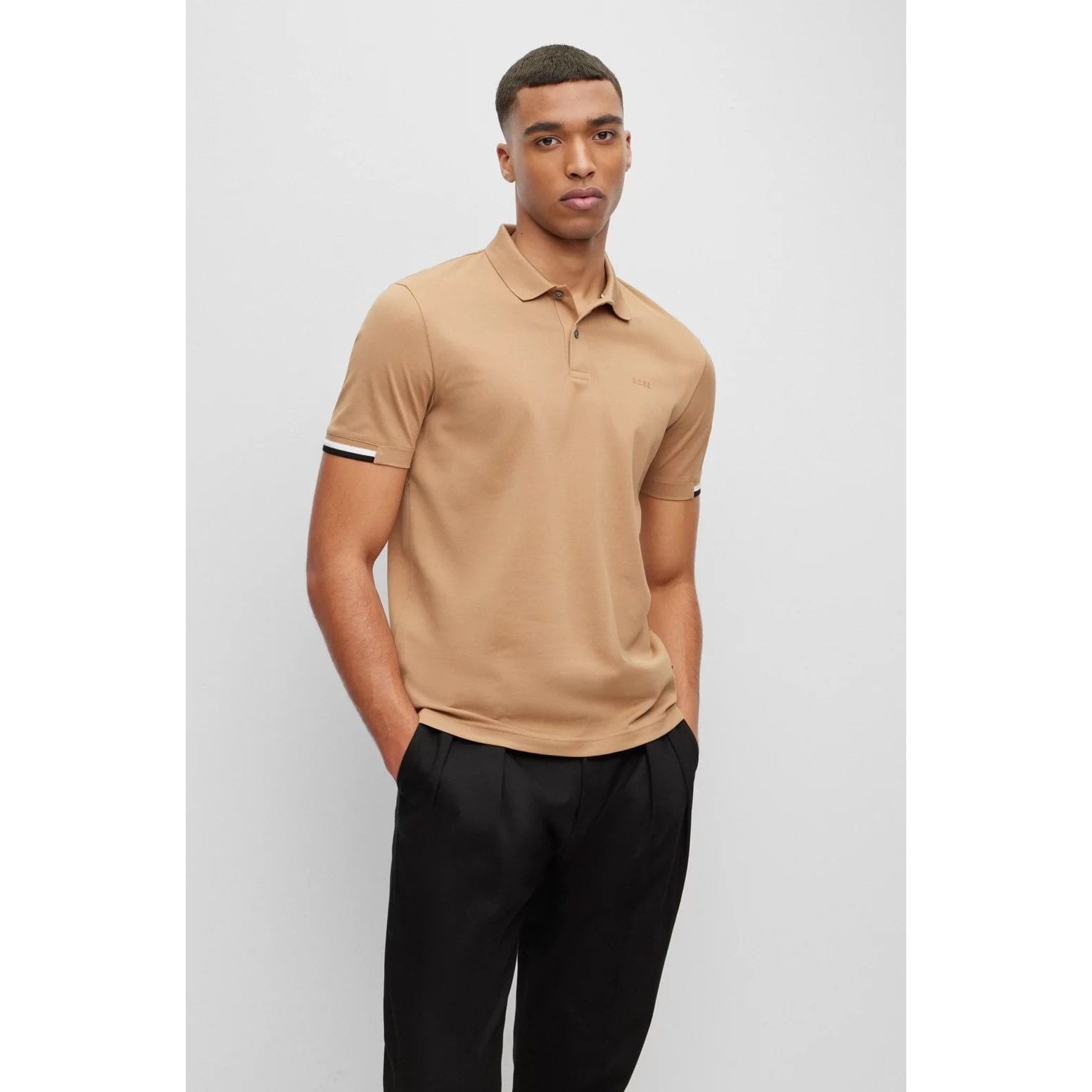 BOSS REGULAR-FIT POLO SHIRT WITH RUBBERIZED LOGO - Yooto