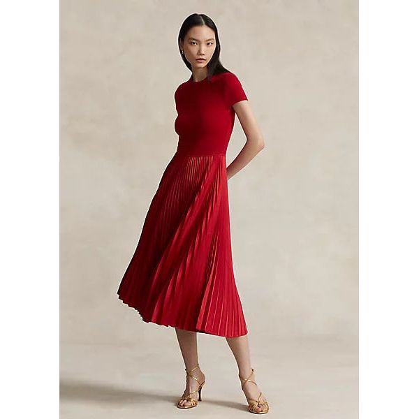 POLO RALPH LAUREN LUNAR NEW YEAR HYBRID PLEATED DRESS - Yooto