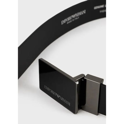 Load image into Gallery viewer, EMPORIO ARMANI
Pebbled leather belt with plate - Yooto
