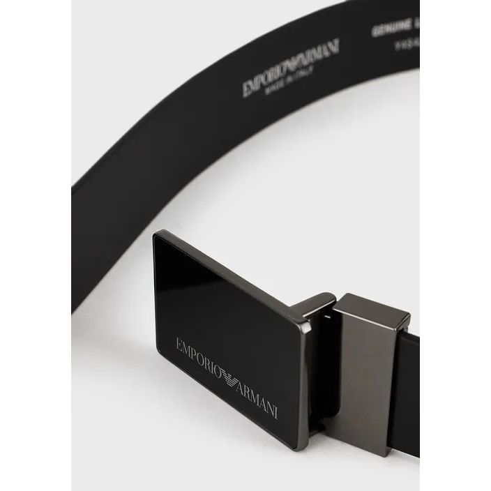 EMPORIO ARMANI
Pebbled leather belt with plate - Yooto