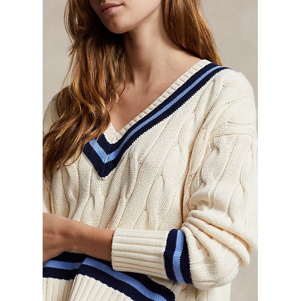 POLO RALPH LAUREN CABLE-KNIT COTTON CRICKET JUMPER - Yooto