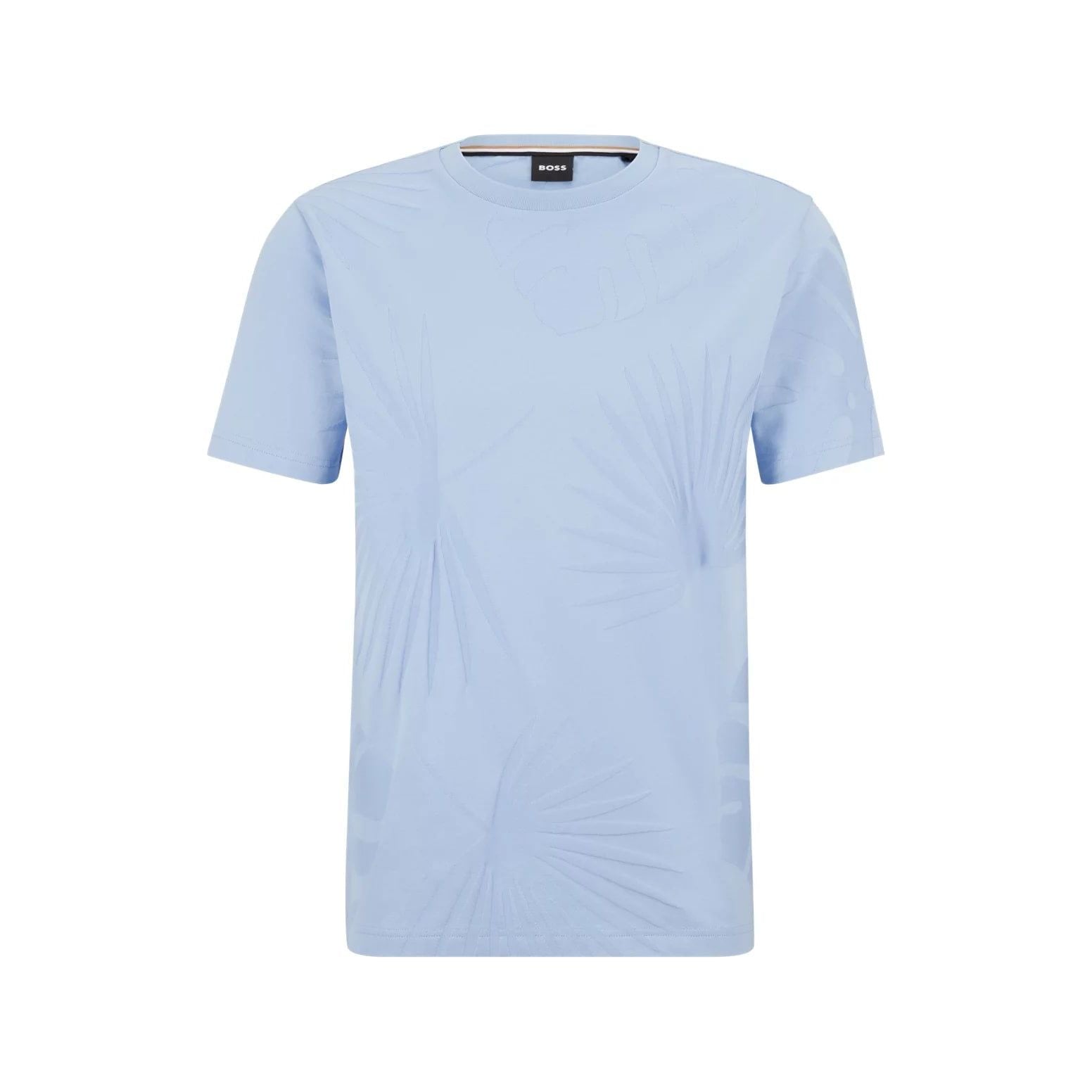 BOSS MERCERISED-COTTON T-SHIRT WITH HAWAIIAN-INSPIRED TONAL JACQUARD - Yooto