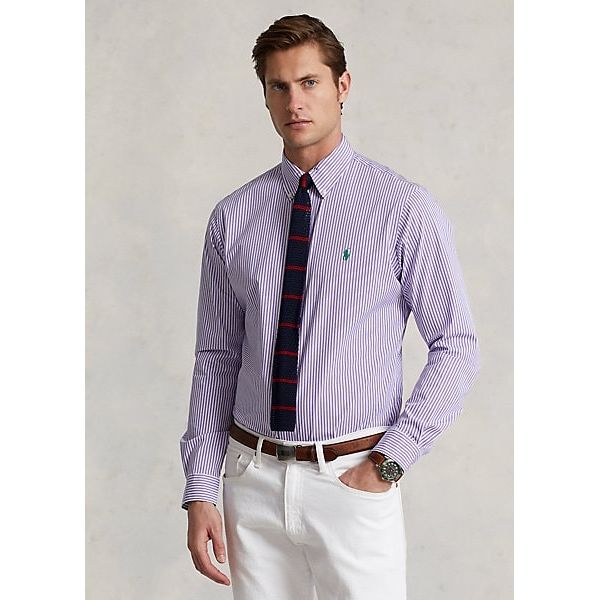 POLO RALPH LAUREN SLIM FIT STRIPED STRETCH POPLIN SHIRT - Yooto