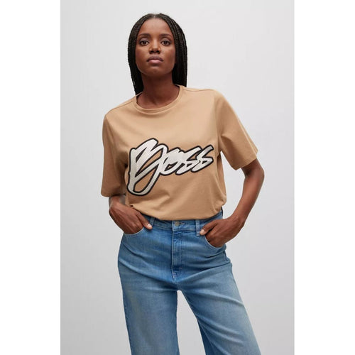 Load image into Gallery viewer, BOSS ORGANIC-COTTON T-SHIRT WITH LOGO EMBROIDERY AND SEQUINS - Yooto
