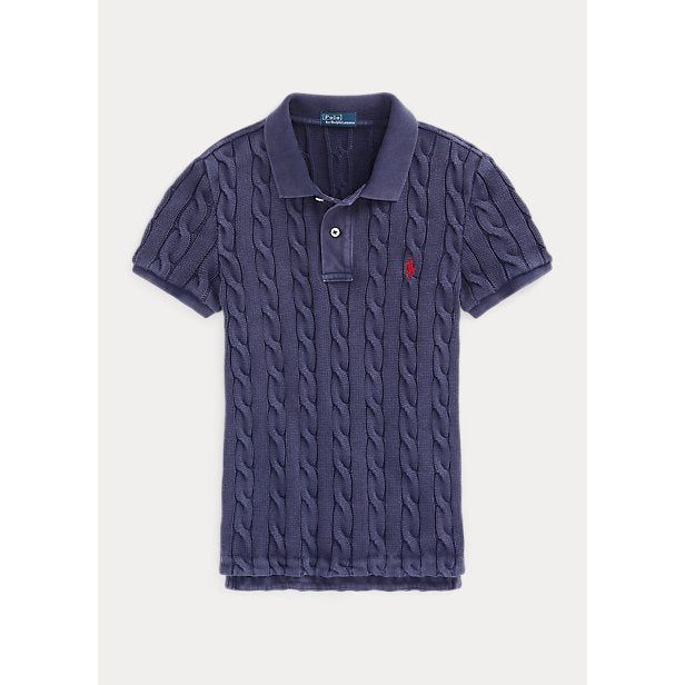 POLO RALPH LAUREN SLIM FIT CABLE-KNIT POLO SHIRT - Yooto