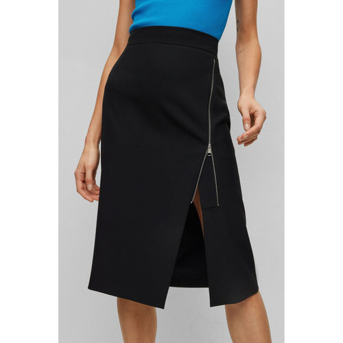 Load image into Gallery viewer, BOSS SLIM-FIT PENCIL SKIRT WITH EXPOSED FRONT ZIP - Yooto
