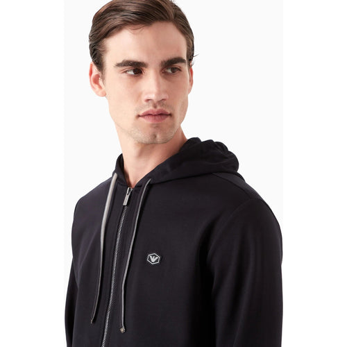 Load image into Gallery viewer, EMPORIO ARMANI SWEATSHIRT WITH HOOD AND ZIP IN ROMA STITCH FABRIC - Yooto
