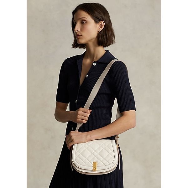 POLO RALPH LAUREN POLO ID QUILTED LEATHER SADDLE BAG - Yooto