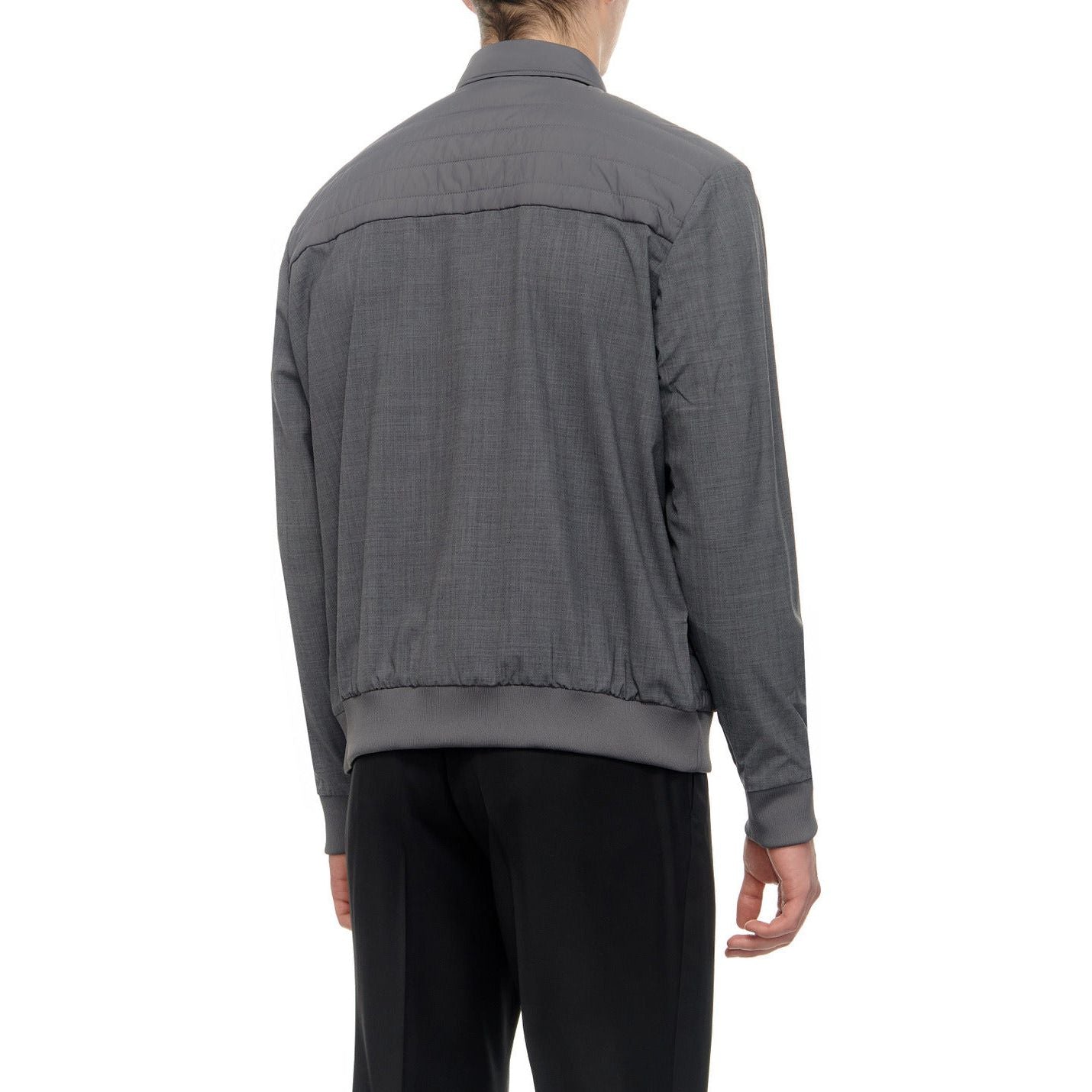 BOSS RELAXED-FIT OVERSHIRT IN MIXED MATERIALS WITH PADDING - Yooto