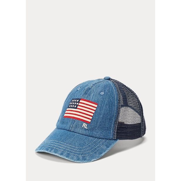 Polo Ralph Lauren Flag Denim Ball Cap - Yooto