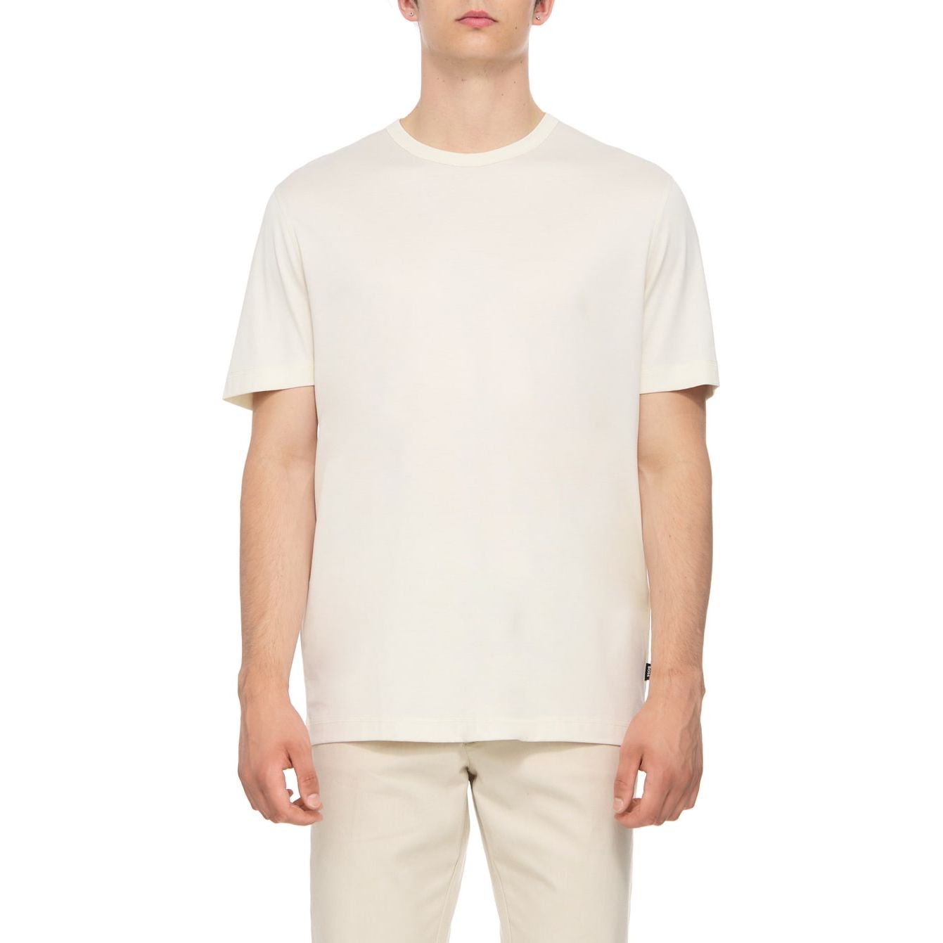 BOSS SHORT SLEEVED MERCERISED COTTON JERSEY T-SHIRT - Yooto