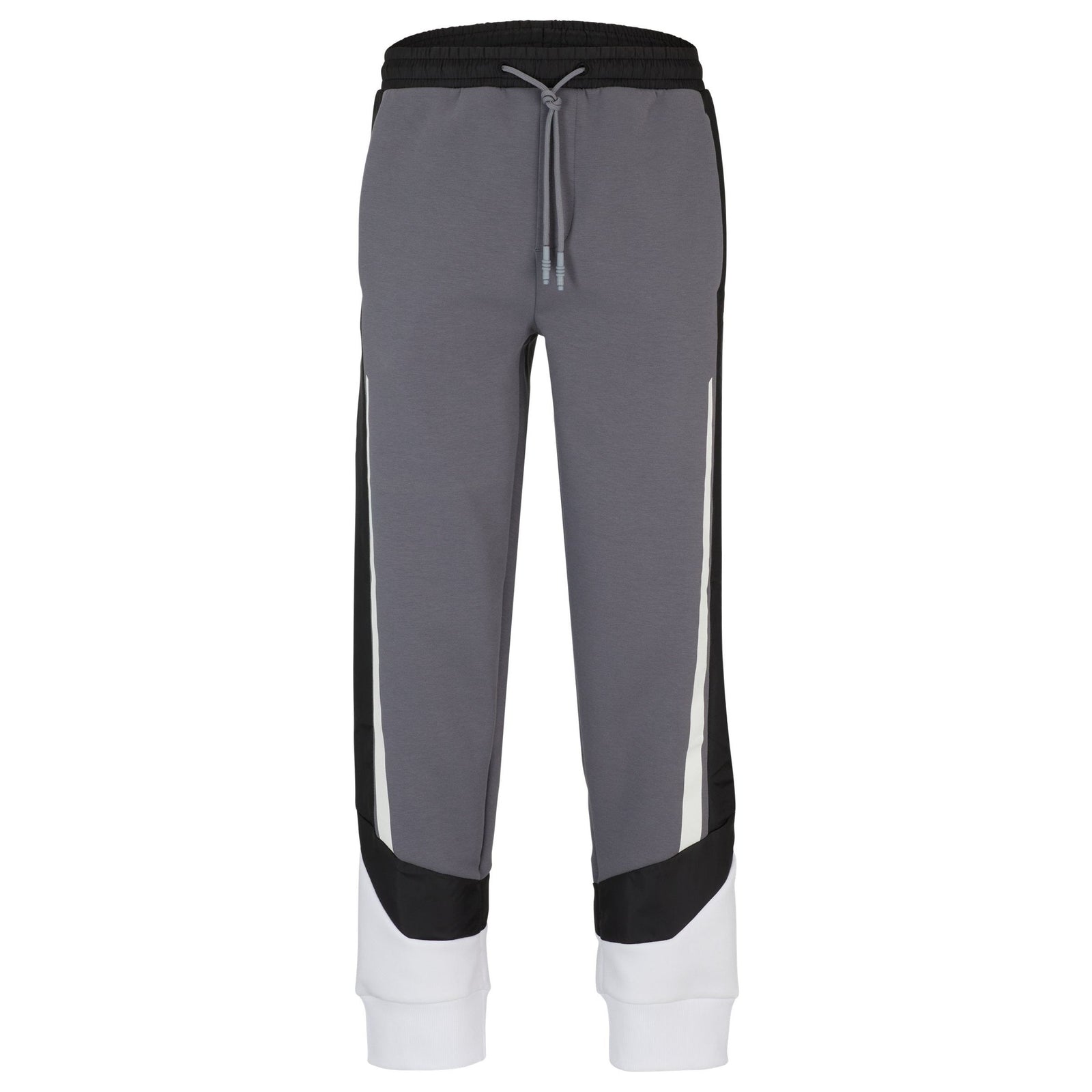 BOSS MIXED-MATERIAL TRACKSUIT BOTTOMS WITH PRINTED LOGO - Yooto