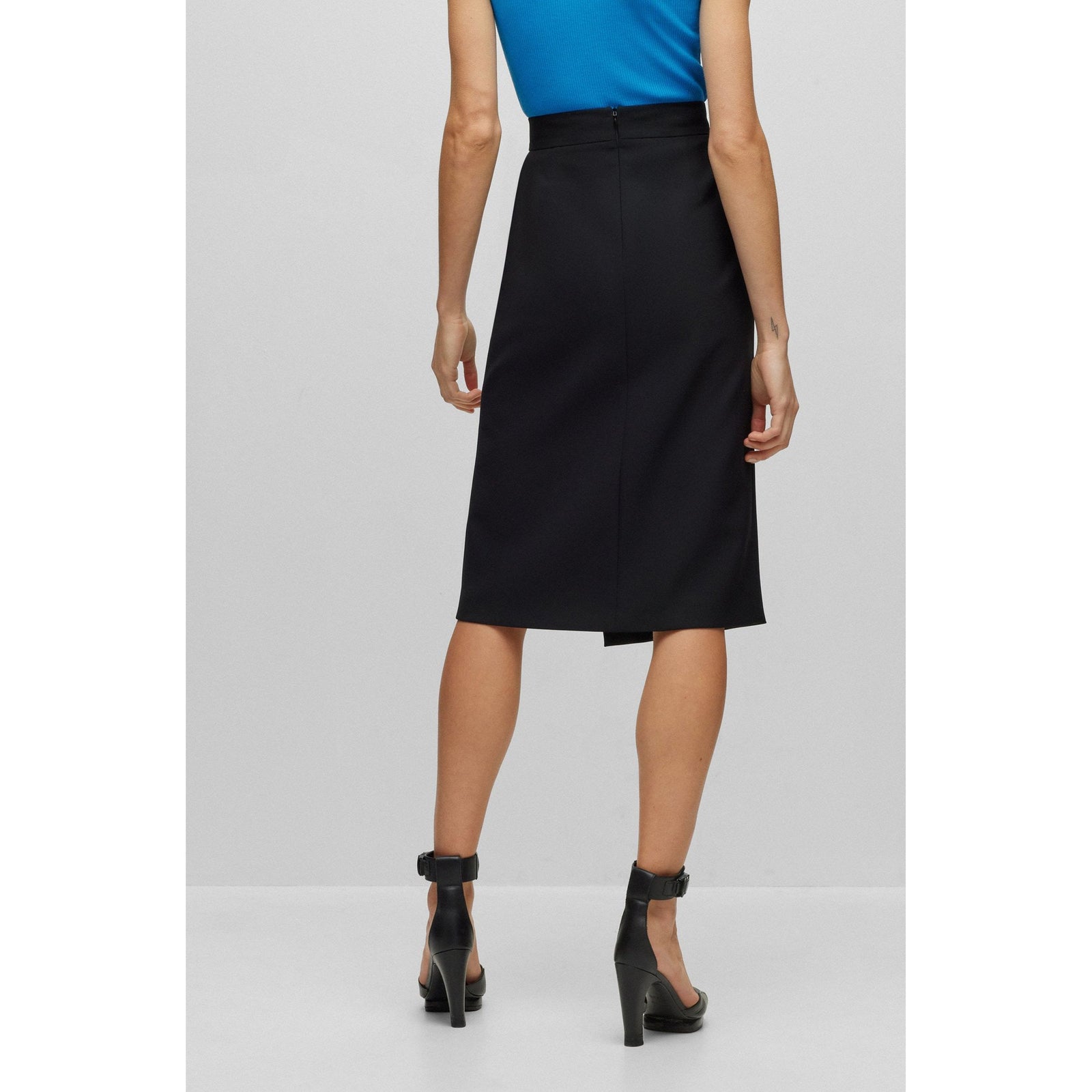 BOSS SLIM-FIT PENCIL SKIRT WITH EXPOSED FRONT ZIP - Yooto