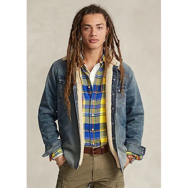 POLO RALPH LAUREN FLEECE-LINED DENIM WESTERN OVERSHIRT - Yooto