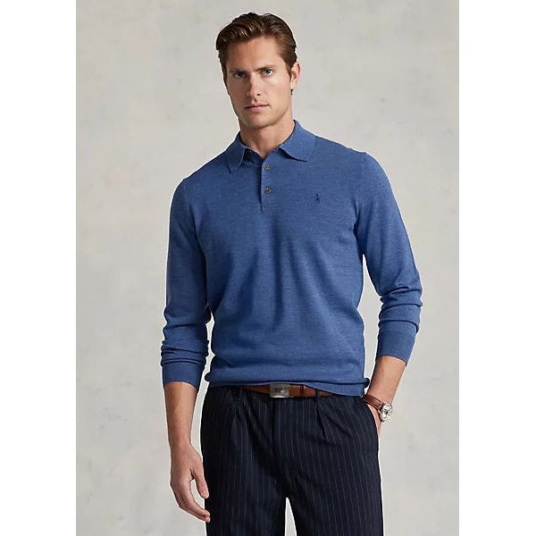 POLO RALPH LAUREN WASHABLE WOOL POLO-COLLAR JUMPER - Yooto