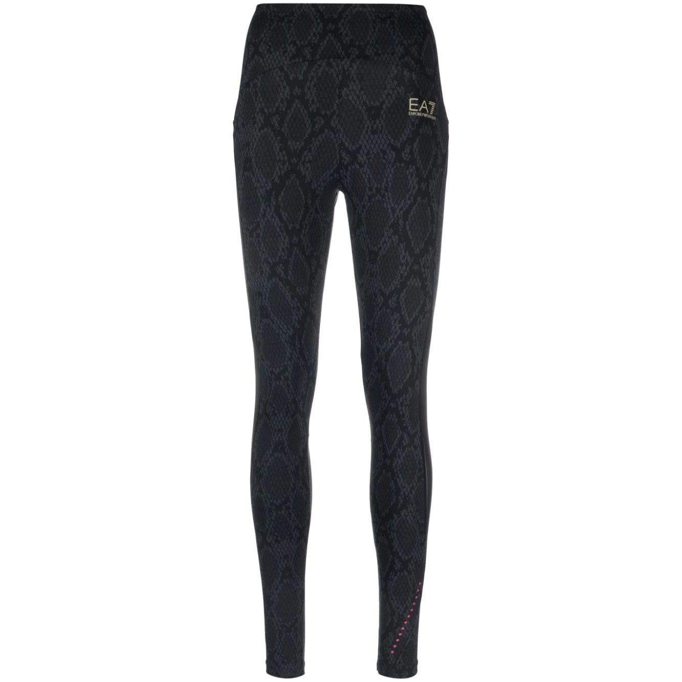 EA7 SNAKESKIN-PRINT PANELLED LEGGINGS - Yooto